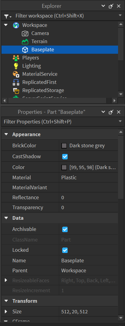 baseplate properties